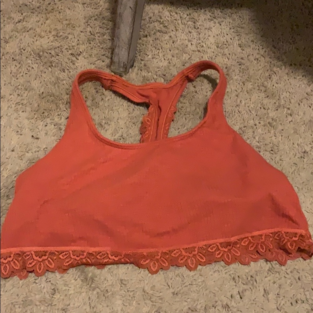 Aerie Burnt Orange Ribbed Racerback Bralette
